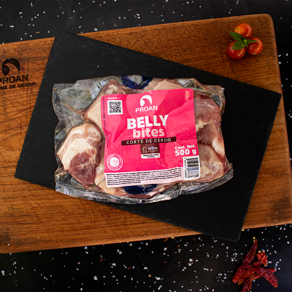 Panceta de cerdo en trozos, crujientes belly bites