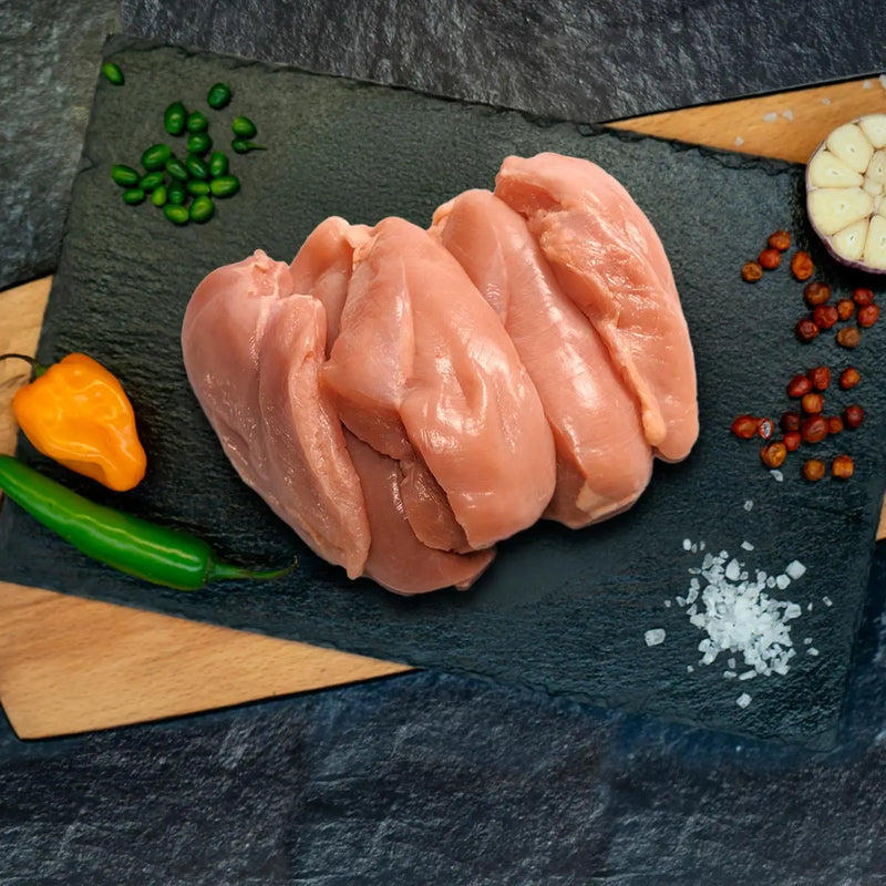 Fajitas de pollo premium ideales para cocinar a la plancha o al sartén.